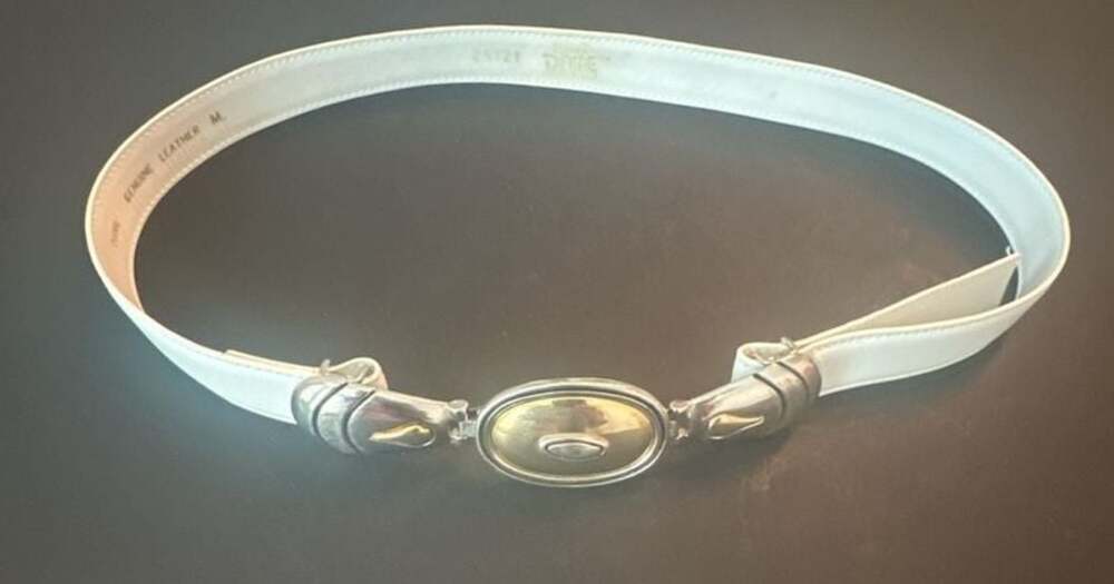 Dame Vintage Genuine Leather White Belt Size M